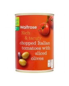 WAITROSE TOMATO CHOP OLIVES 400g