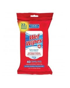 LUCKY WET WIPES ANTIBACTERIAL 40s