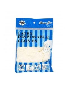 TIAN JIE LATEX DISPOSABLE GLOVES 10s