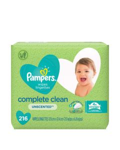 PAMPERS WIPES COMPLETE UNSCENTED 216s