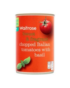 WAITROSE TOMATO CHOP BASIL 400g