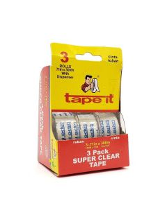 TAPE IT SUPER CLEAR TAPE 3pk