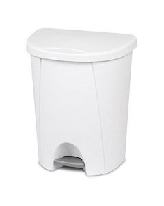 STERILITE WASTEBASKET STEPON WHT 6.6gal