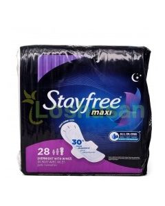 STAYFREE MAXI OVERNIGHT WINGS 28s