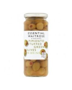 WAITROSE OLIVES GREEN STUFFED 340g