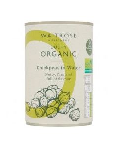 WAITROSE CHICK PEAS WATER ORGANIC 410g