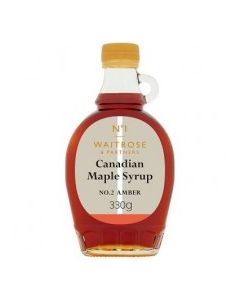 WAITROSE MAPLE SYRUP AMBER 330g