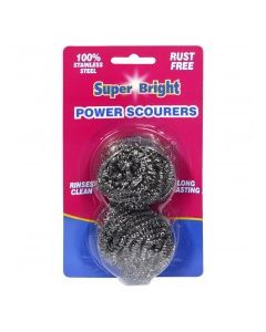 SUPER BRIGHT SCOURER STAINLESS STEEL 2pk