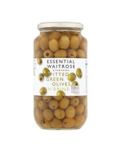 WAITROSE OLIVES GREEN PITTED 935g