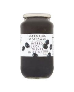 WAITROSE OLIVES BLACK PITTED 935g