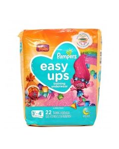 PAMPERS EASY UPS GIRLS 3T-4T 22s