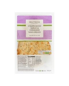 WAITROSE NAAN GARLIC CORIANDER 260g