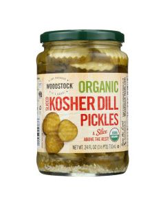 WOODSTK PICKLE KOSHER SLICES 24oz