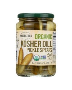 WOODSTK PICKLE KOSHER SPEARS 24oz