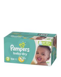 PAMPERS BABY DRY SUPER #3 104s