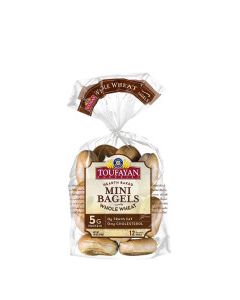 TOUFAYAN BAGELS WHOLE WHEAT MINI 18oz