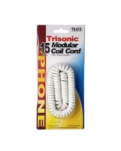 TRISONIC COIL CORD WHITE 15ft